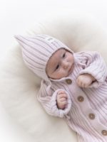 Mimibaby Комплект (комбинезон, шапочка, пинетки) лавандовый — изображение 3