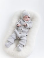 Mimibaby Комплект (комбинезон, шапочка, пинетки) стальной — изображение 3