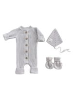 Mimibaby Комплект (комбинезон, шапочка, пинетки) стальной