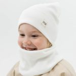 Mimibaby Комплект (шапка с подворотом, снуд) молочный