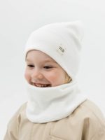 Mimibaby Комплект (шапка с подворотом, снуд) молочный