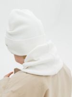 Mimibaby Комплект (шапка с подворотом, снуд) молочный — изображение 3