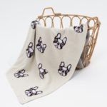Mimibaby Плед вязаный Бульдоги молочный 105х85см