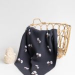 Mimibaby Плед вязаный Хлопок антрацитовый 105х85см