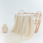 Mimibaby Плед вязаный Квадраты молочный 105х90см