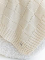 Mimibaby Плед вязаный Квадраты молочный 105х90см — изображение 4