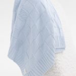 Mimibaby Плед вязаный Квадраты небесный 105х90см