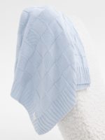 Mimibaby Плед вязаный Квадраты небесный 105х90см