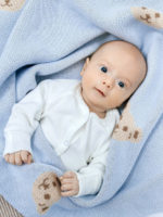 Mimibaby Плед вязаный Мишки небесный 105х85см — изображение 2