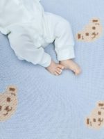 Mimibaby Плед вязаный Мишки небесный 105х85см — изображение 4
