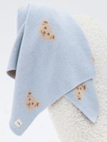 Mimibaby Плед вязаный Мишки небесный 105х85см
