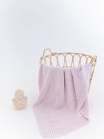Mimibaby Плед вязаный Райс лавандовый 105х90см — изображение 5