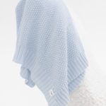 Mimibaby Плед вязаный Райс небесный 105х90см