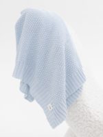 Mimibaby Плед вязаный Райс небесный 105х90см