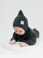 Mimibaby Шапка из хлопка Эльф антрацитовая — изображение 5