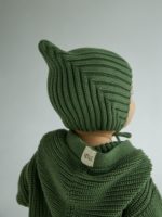 Mimibaby Шапка из хлопка Эльф оливковая — изображение 4