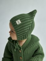 Mimibaby Шапка из хлопка Эльф оливковая — изображение 3