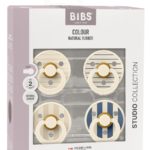 BIBS Набор из 4-х пустышек Studio Colour Latex Ivory Vanilla Mix/Ivory Steel Blue Mix 6-18 месяцев