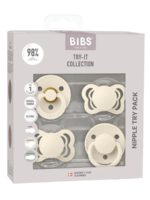BIBS Набор из 4-х пустышек Try-it Ivory 0-6 месяцев