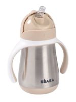 Beaba Поильник-термоc с трубочкой Tasse Paille Inox Clay 250мл