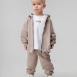 Bodo Костюм из футера с начесом (кофта с капюшоном, брюки) серо-бежевый
