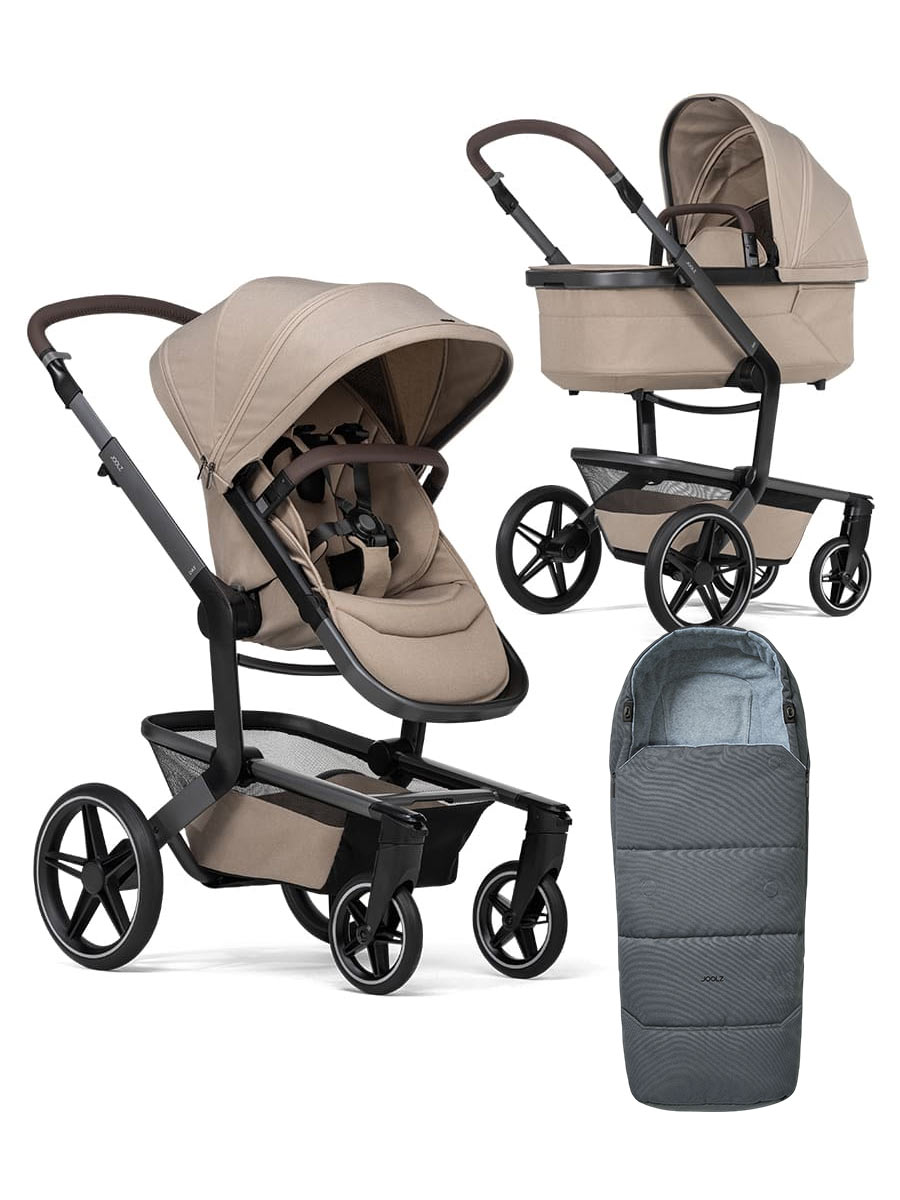 joolz-day-5-3-в-1-sandy-taupe-с-конвертом-Pure-Grey-001 Joolz Коляска 2 в 1 Day 5 Sandy Taupe с флисовым конвертом Pure Grey — изображение 1