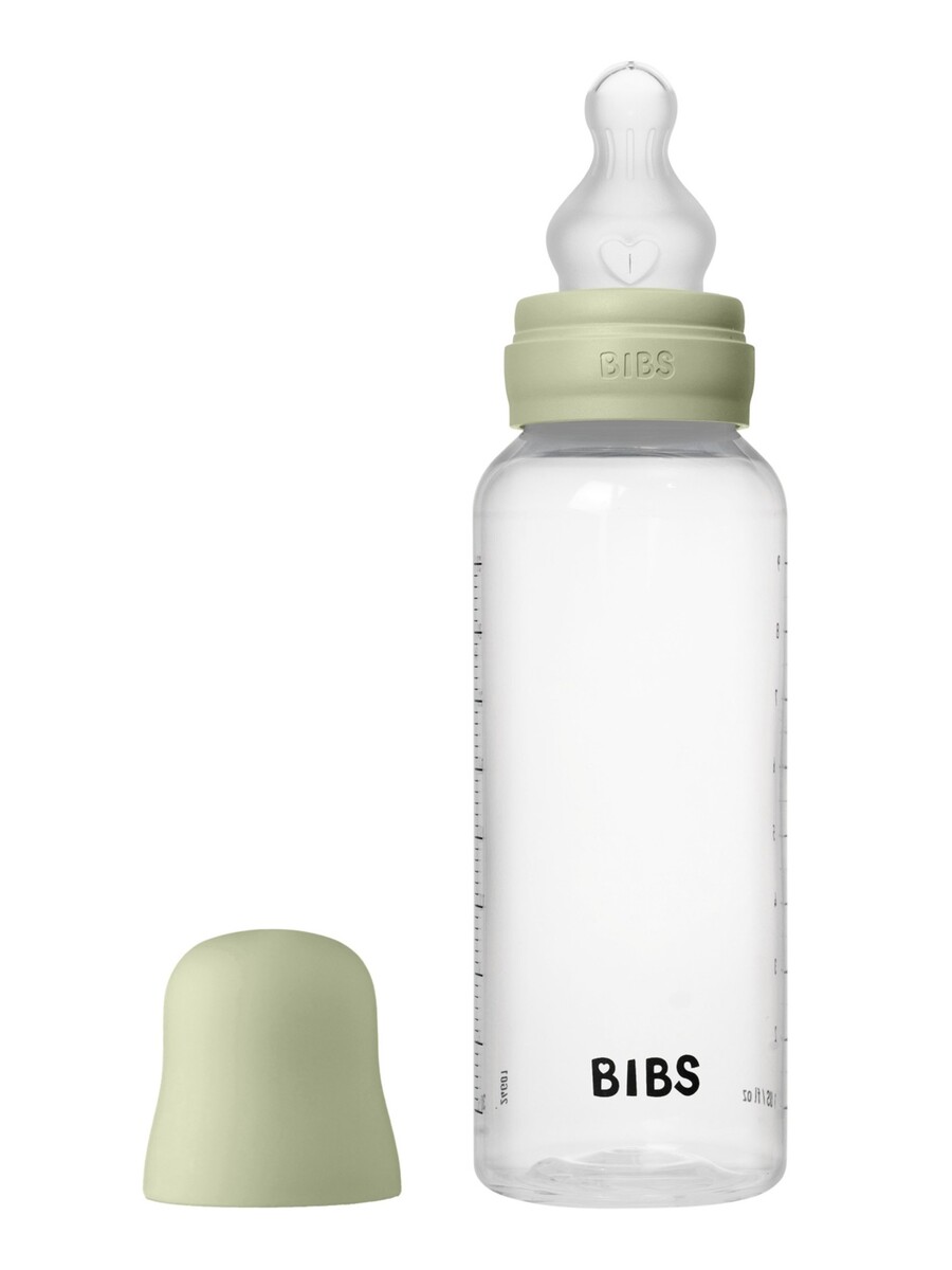 BIBS Бутылочка из полипропилена в наборе с латексной соской 270мл Sage BIBS Бутылочка из полипропилена в наборе с силиконовой соской, средний поток 270 мл Sage — изображение 1