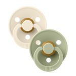 BIBS Набор из 2-х пустышек Colour Latex Anatomical Ivory/Sage 0-6 месяцев