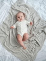 Mimibaby Плед вязаный Косы стальной 105х90см — изображение 2