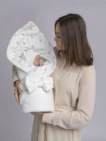 Наследник Выжанова Плед-конверт утепленный с поясом экрю 95х95см — изображение 5
