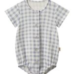 ToucanKids Боди из муслина клетка голубая