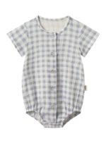 ToucanKids Боди из муслина клетка голубая