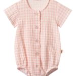 ToucanKids Боди из муслина клетка розовая