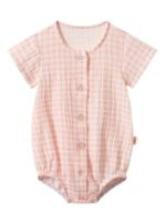 ToucanKids Боди из муслина клетка розовая