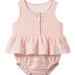 ToucanKids Боди-платье из муслина клетка розовая