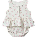 ToucanKids Боди-платье из муслина цветочки