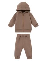 ToucanKids Костюм из футера с начесом (кофта с капюшоном, брюки) капучино