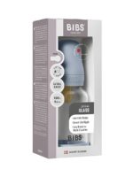 BIBS Стеклянная бутылочка в наборе с латексной соской, медленный поток 120мл Baby Blue — изображение 4