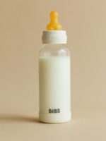 BIBS Стеклянная бутылочка в наборе с латексной соской, средний поток 240мл Ivory — изображение 2