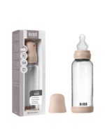 BIBS Стеклянная бутылочка в наборе с силиконовой соской, средний поток 240мл Blush — изображение 4