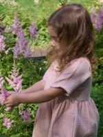 Buba Kids Платье из муслина с карманами пудра — изображение 7