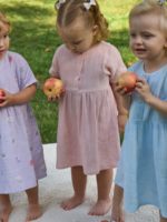 Buba Kids Платье из муслина с карманами пудра — изображение 5
