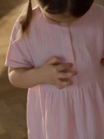 Buba Kids Платье из муслина с карманами пудра — изображение 6