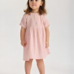 Buba Kids Платье из муслина с карманами пудра