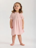 Buba Kids Платье из муслина с карманами пудра