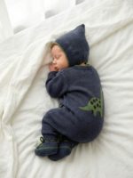 Mimibaby Комплект (комбинезон, шапочка, пинетки) Дино антрацитовый — изображение 3