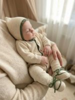 Mimibaby Комплект (комбинезон, шапочка, пинетки) Дино молочный — изображение 5