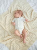 Mimibaby Плед вязаный Косы молочный 105х90см — изображение 2