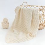 Mimibaby Плед вязаный Косы молочный 105х90см