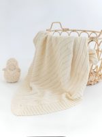 Mimibaby Плед вязаный Косы молочный 105х90см